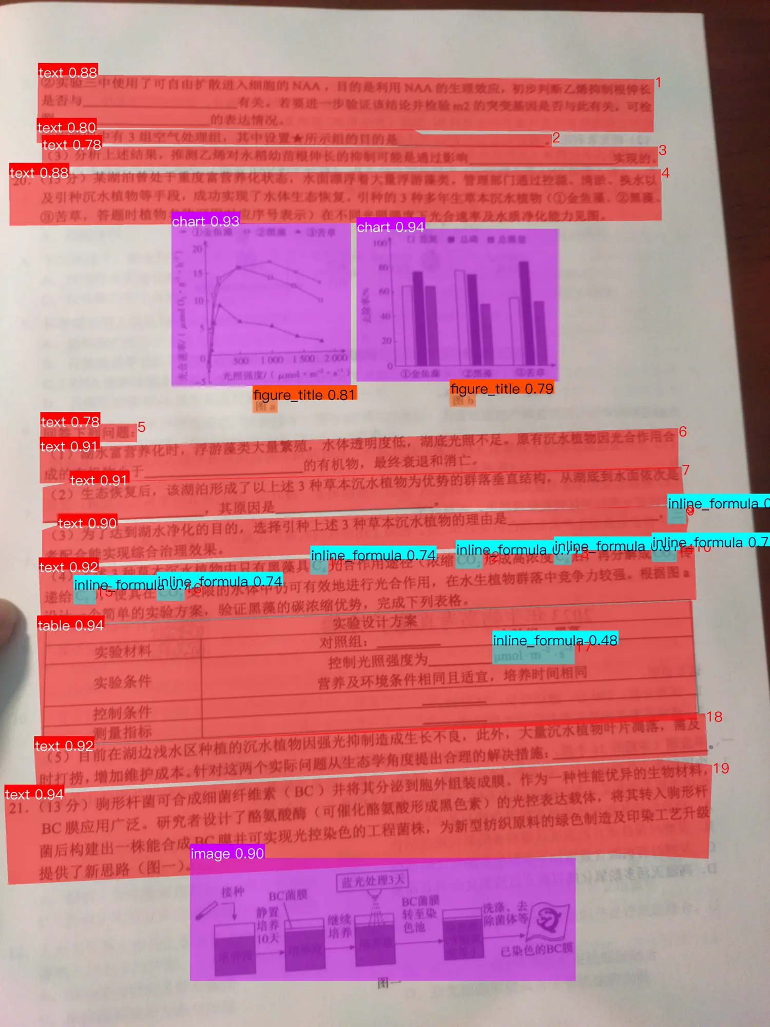 作业识别结果